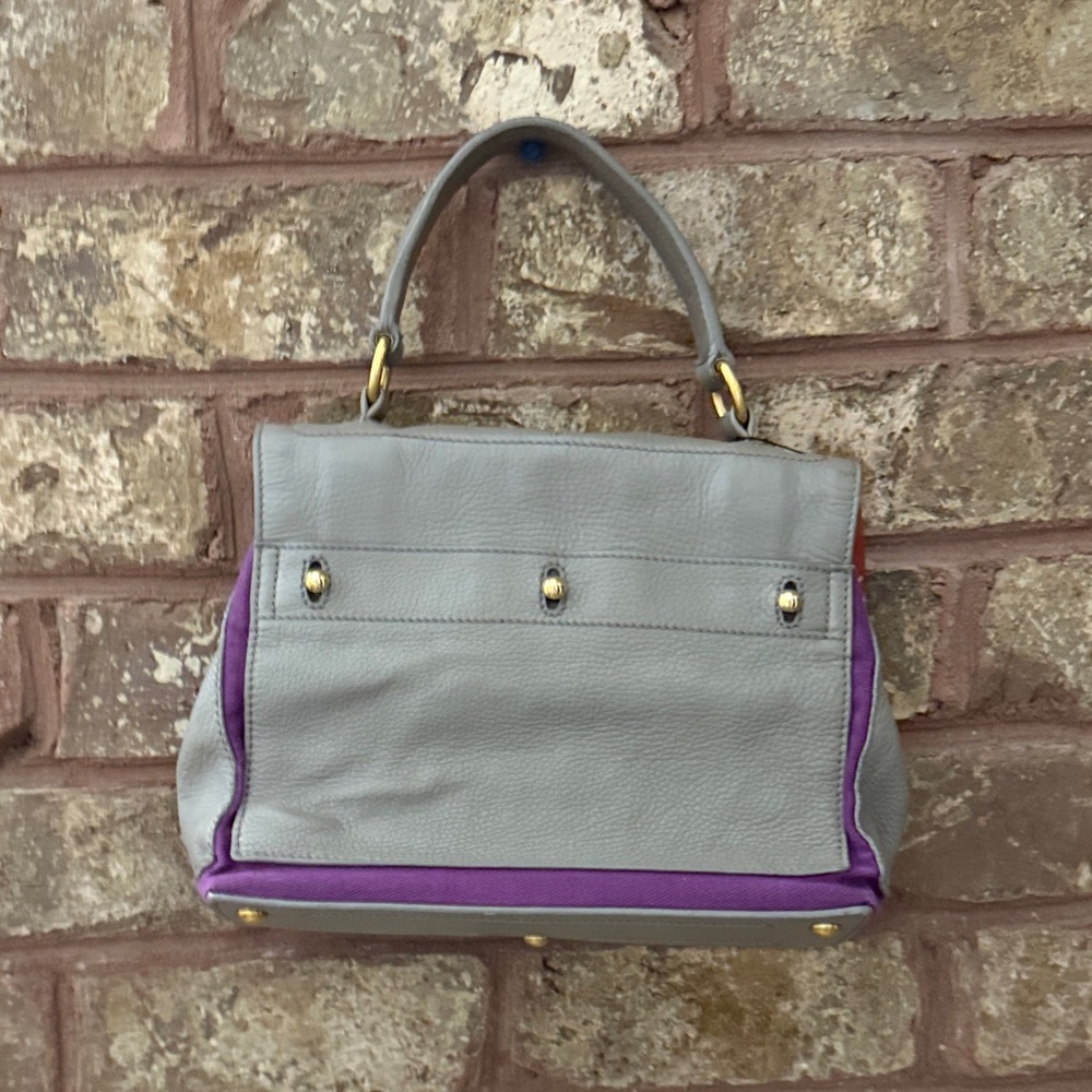 YSL Muse Two Top handle bag. Gray and Purple - Picture 2 of 12